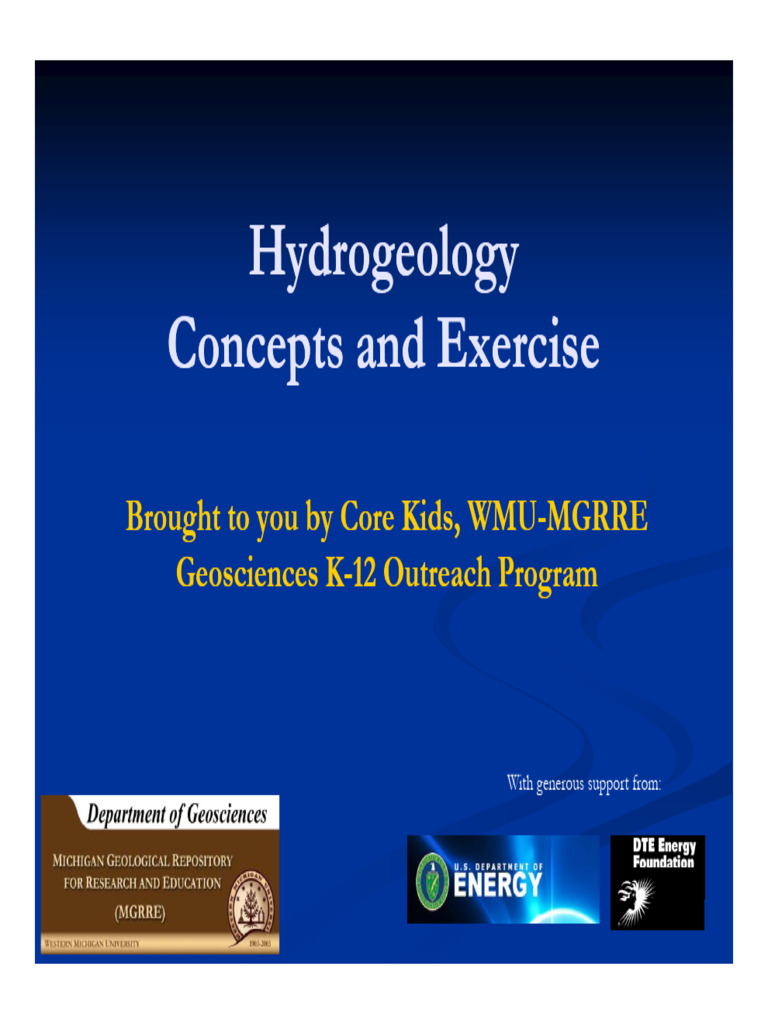 Hydrogeology Concepts and Exercise Slideshow | PDF | Aquifer | Hydrogeology