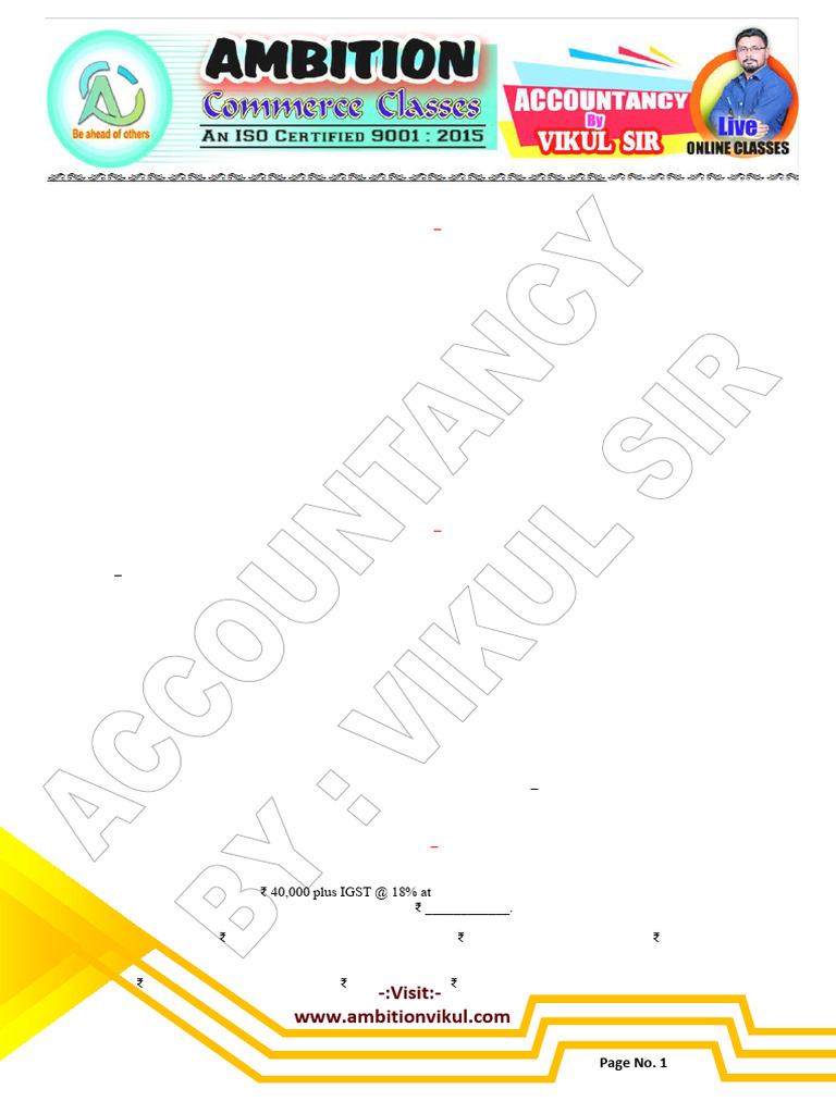 Sample Papers Class 11th Accountancy (Slot - I) 1 To 6 | PDF | Debits ...