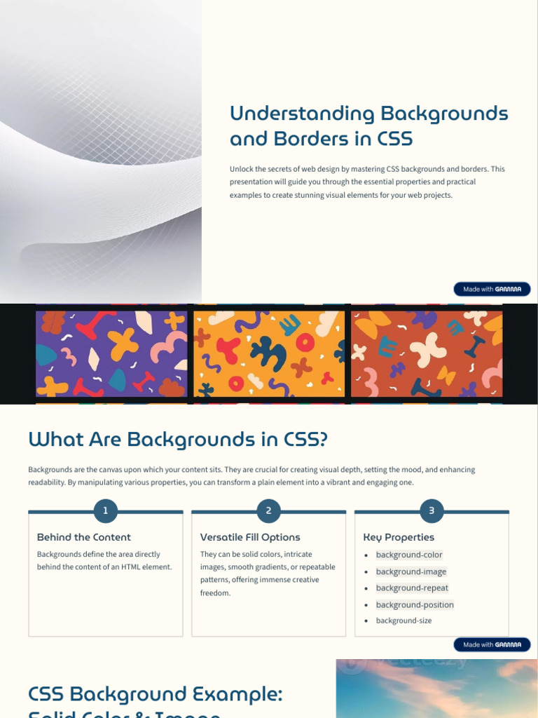 Understanding Backgrounds and Borders in CSS | PDF | Software ...
