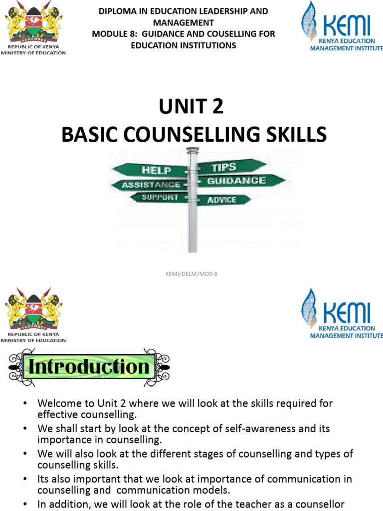 Unit 2 - Basic Counselling Skills | PDF | Nonverbal Communication | Empathy