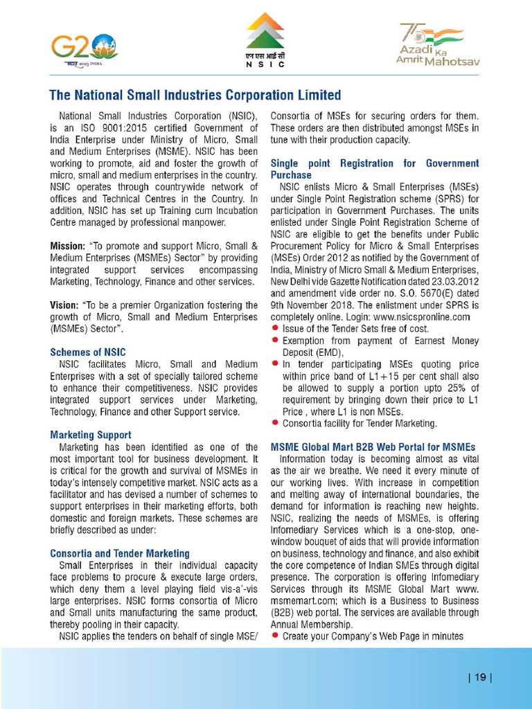 Nsic Schemes Jan 2026 | PDF | Procurement | Business