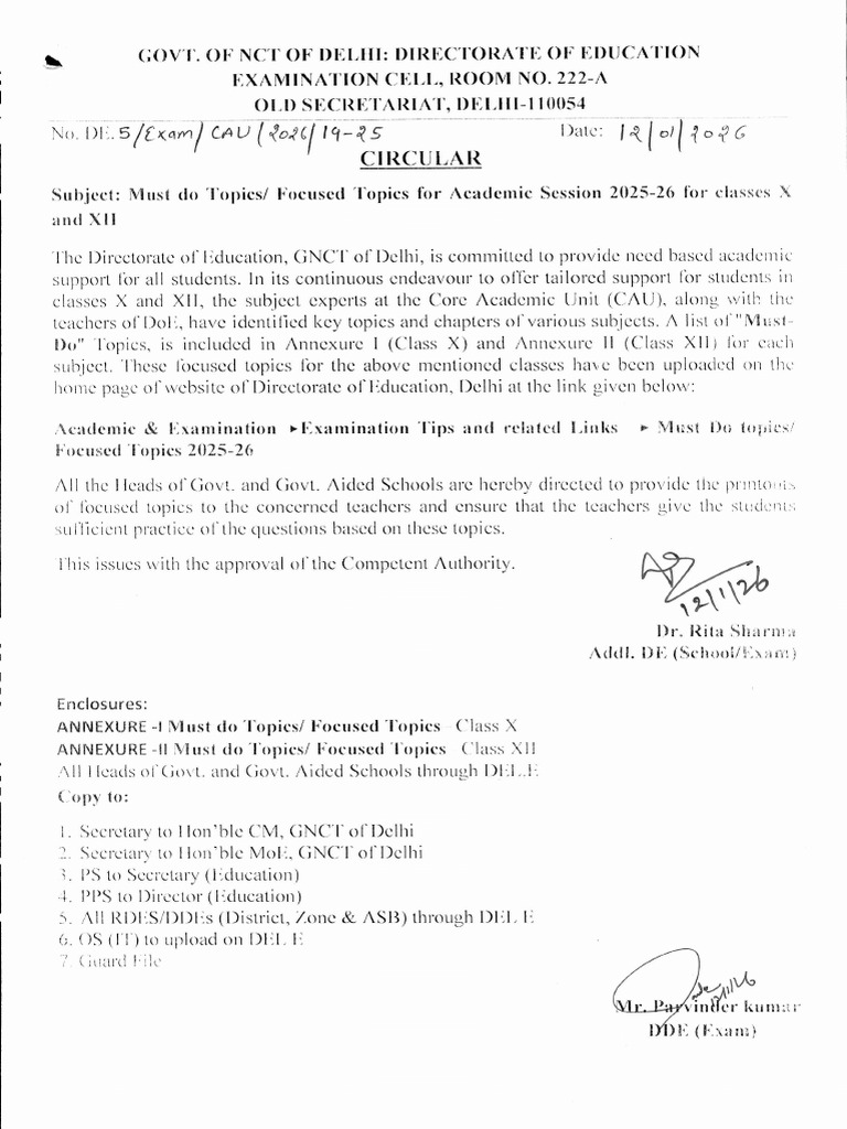 Exam MustdoTopicsFocusedTopics Dt 12012026 19 25 | PDF | Derivative ...