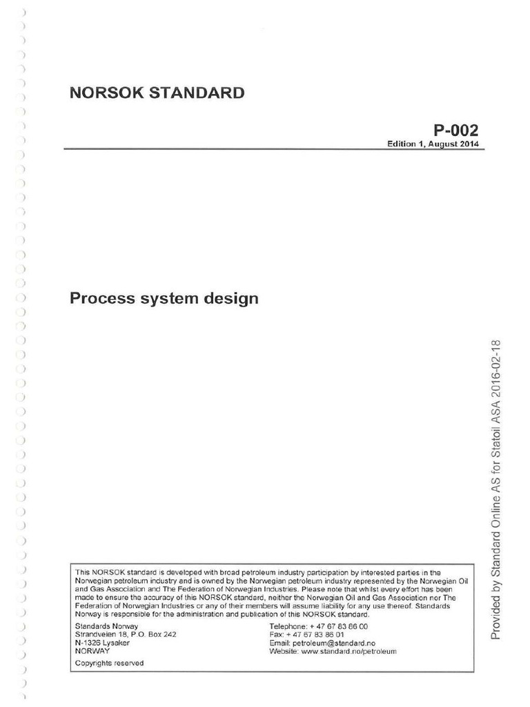 Norsok p 002 Compress | PDF