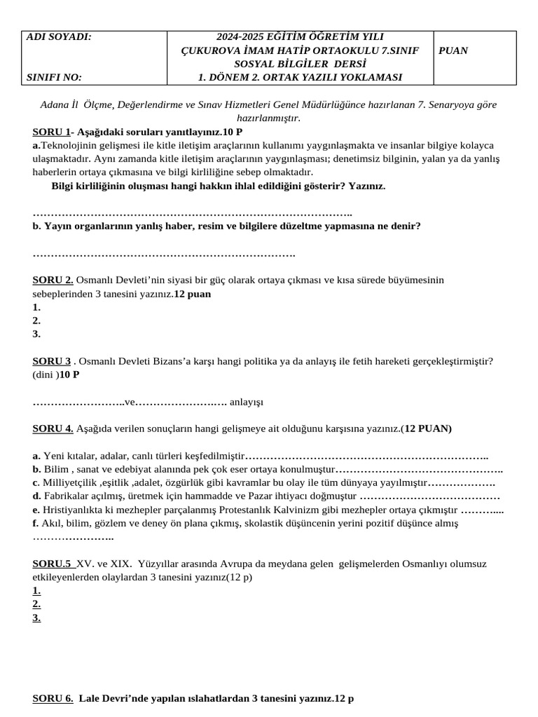7.sinif 1 2 Ciho | PDF