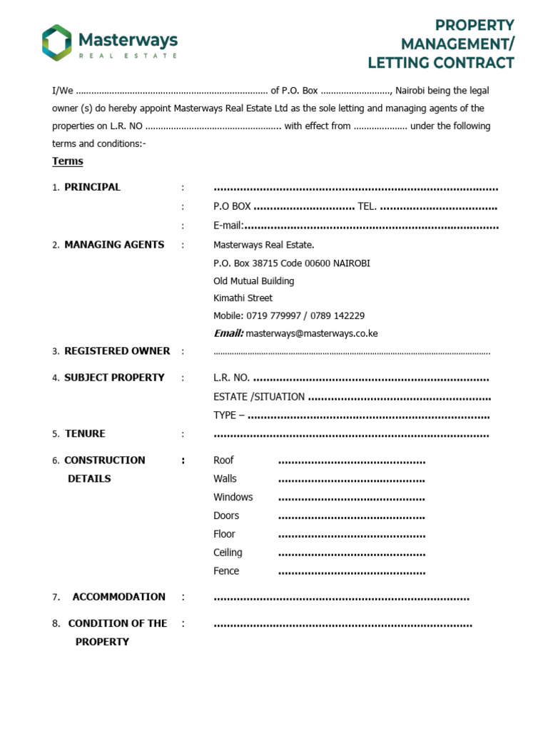 Revised Management Contract PDF | PDF | Lease | Renting