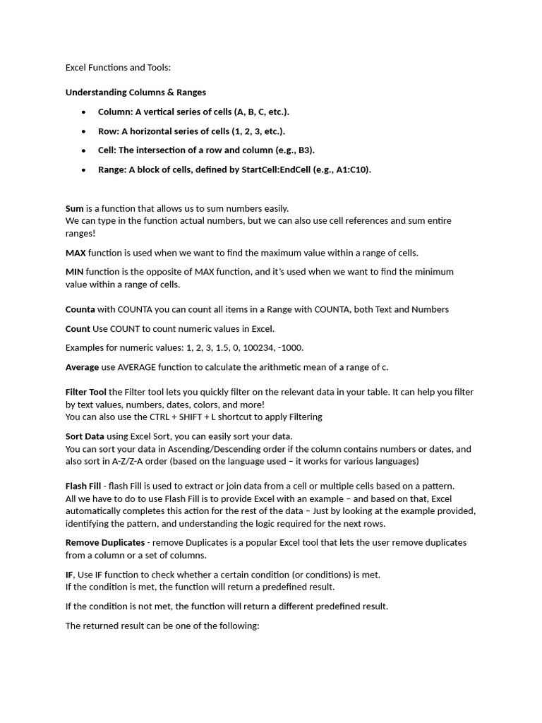 Excel Functions and Tools | PDF | Visual Basic For Applications ...
