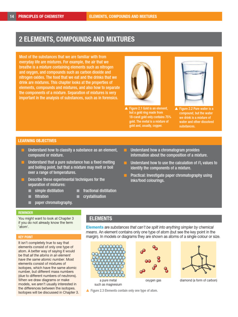 Elements Compunds and Mixtures | PDF | Chemical Elements | Chemical ...