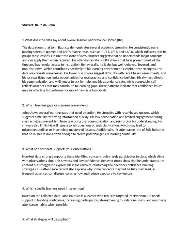 Teacher's Reflection Sheet (Students Data) | PDF | Learning | Motivational