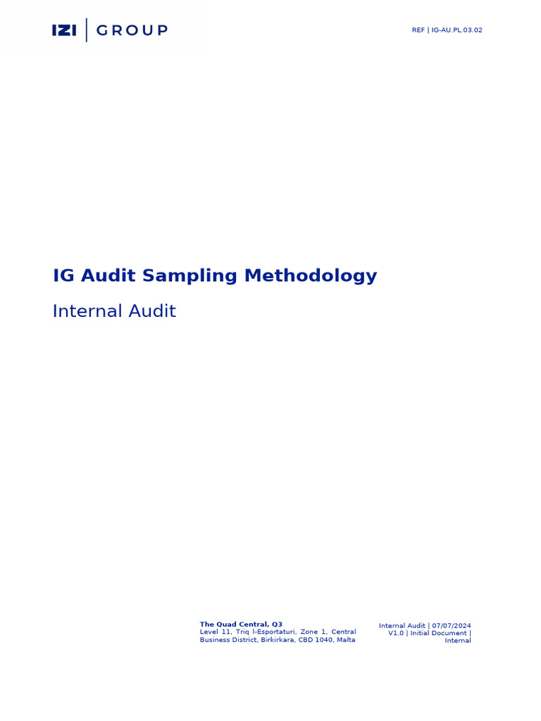 Internal Audit Sampling | PDF | Sampling (Statistics) | Audit