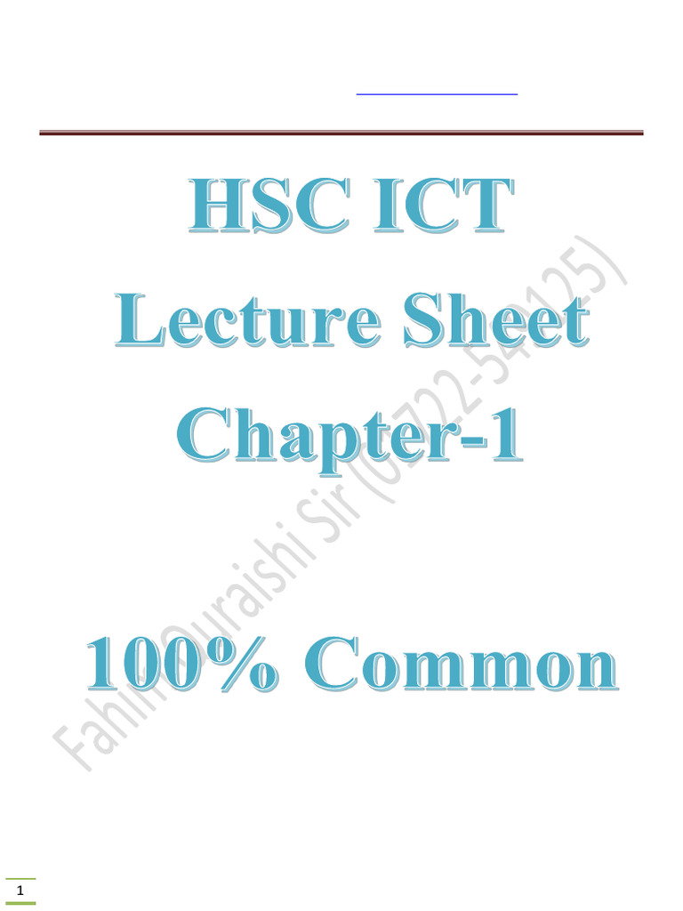 ICT Sheet Chapter 1 | PDF
