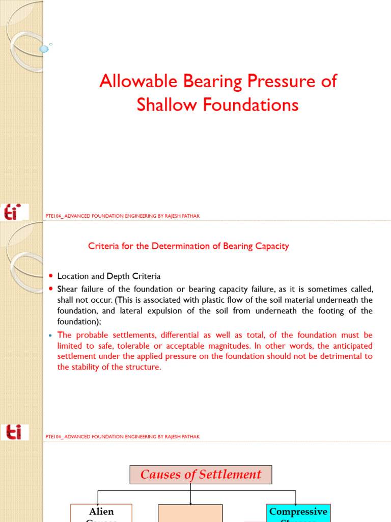 1 - Bearing Capacity - Settlement Criteria | PDF | Geotechnical ...