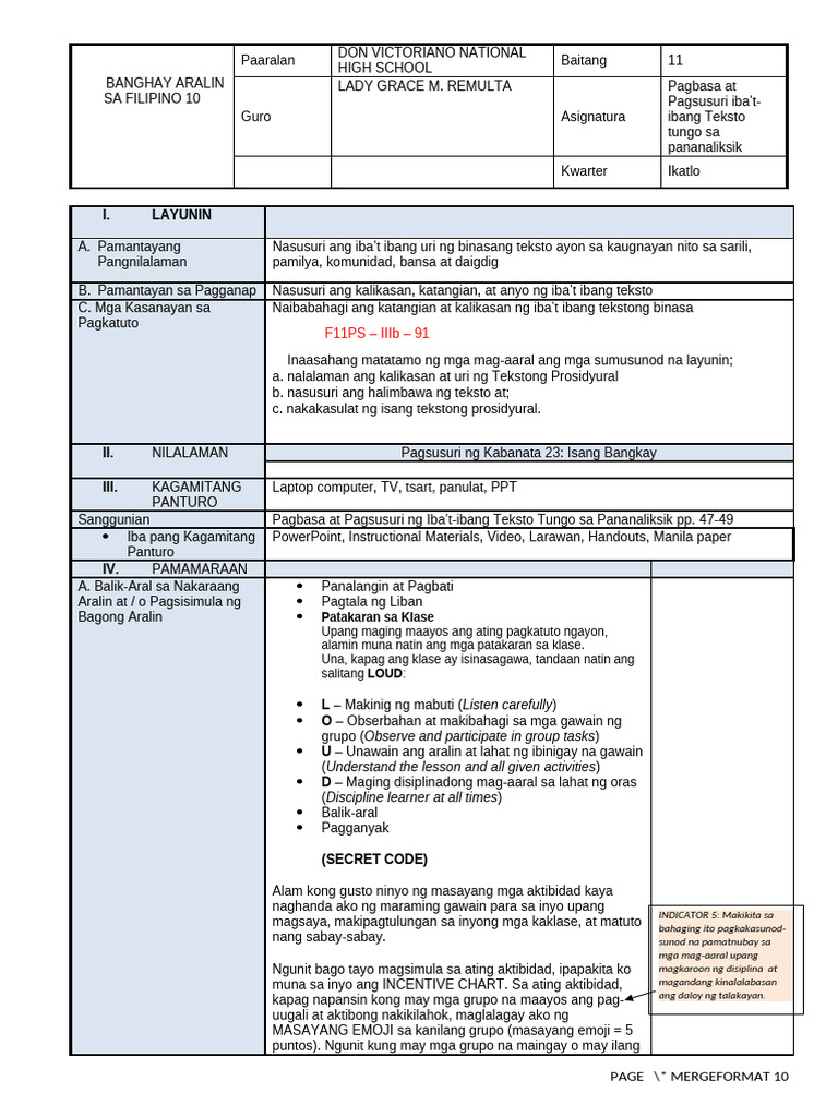Lesson Plan With Annotation | PDF
