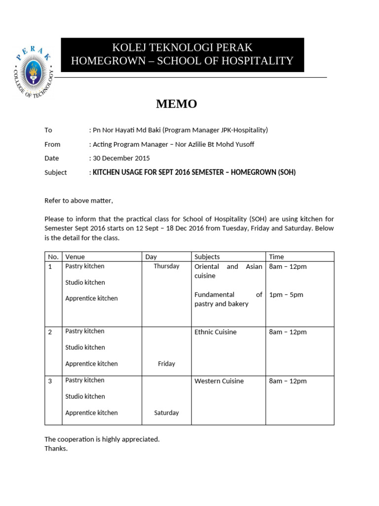 MEMO Kitchen | PDF