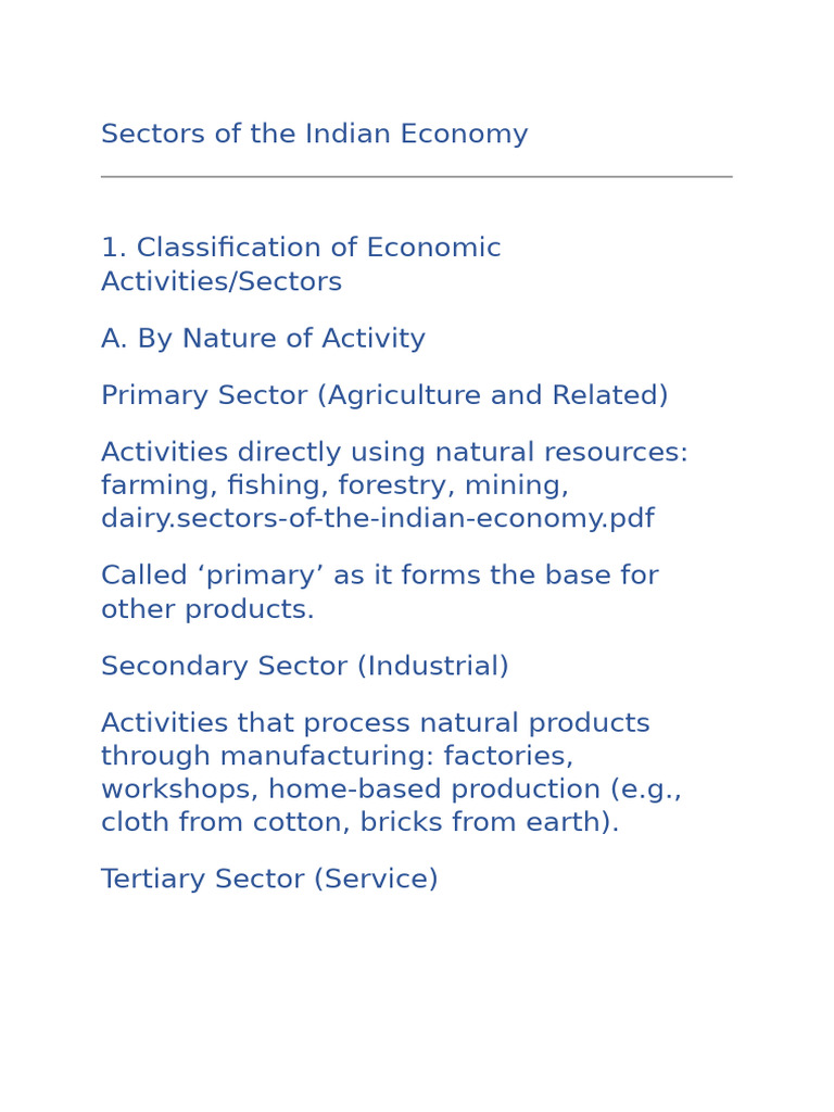 Sectors of The Indian Economy | PDF | Gross Value Added | Gross ...