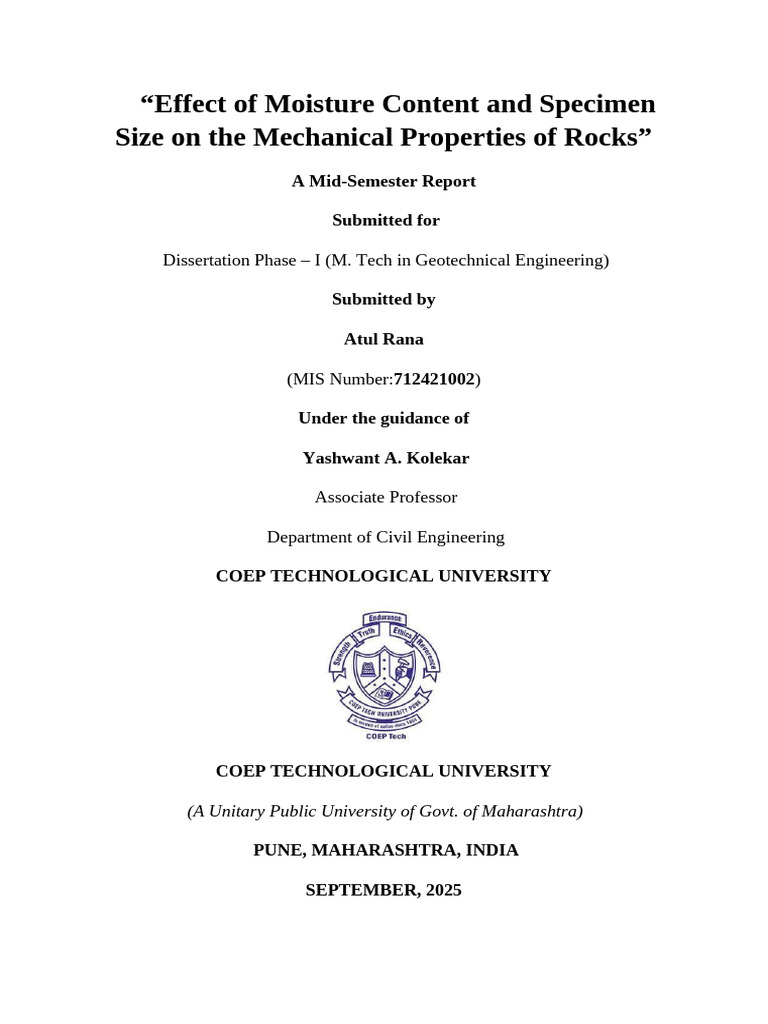 Mid Sem Report | PDF | Fracture | Strength Of Materials