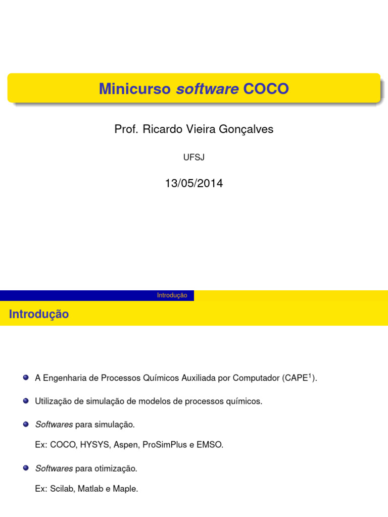 Minicurso Software COCO | PDF | Programas | Software de aplicação