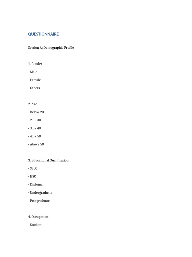 Advertisement Survey Questionnaire | PDF | Advertising | Brand