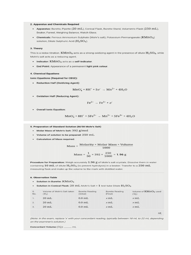 Class 12 Chemistry Practical | PDF