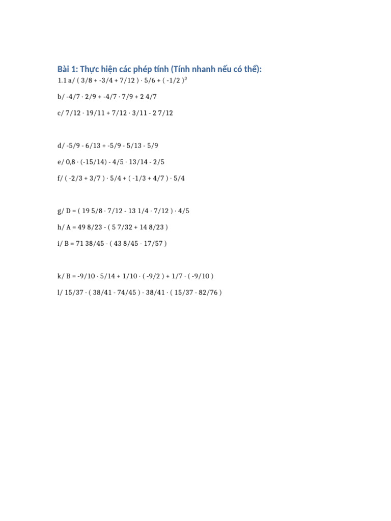 Bai 1 Phep Tinh Dung Ky Hieu | PDF