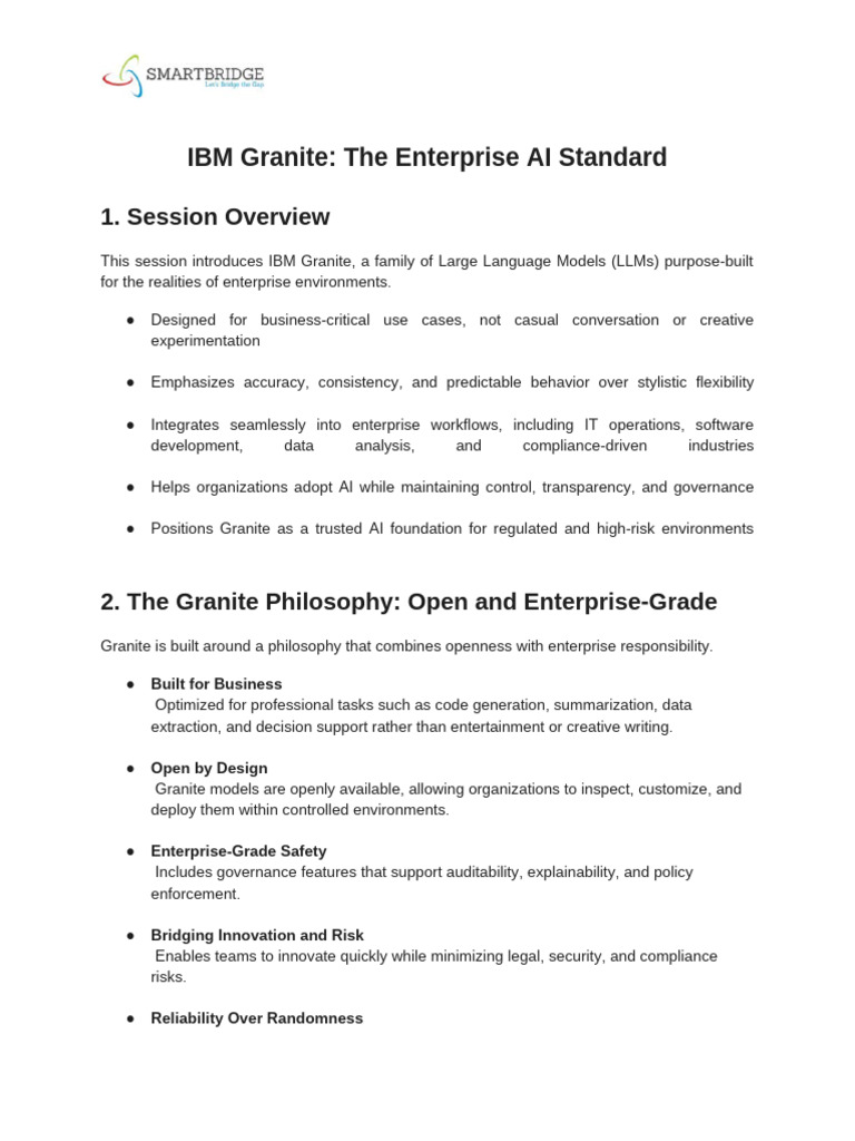 IBM Granite Handout | PDF | Artificial Intelligence | Intelligence (AI ...