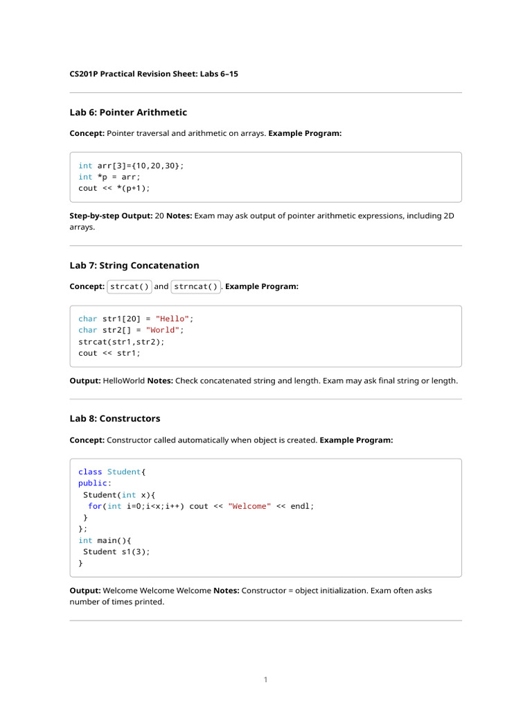 Cs201p Lab6 15 Outputs | PDF | Pointer (Computer Programming ...