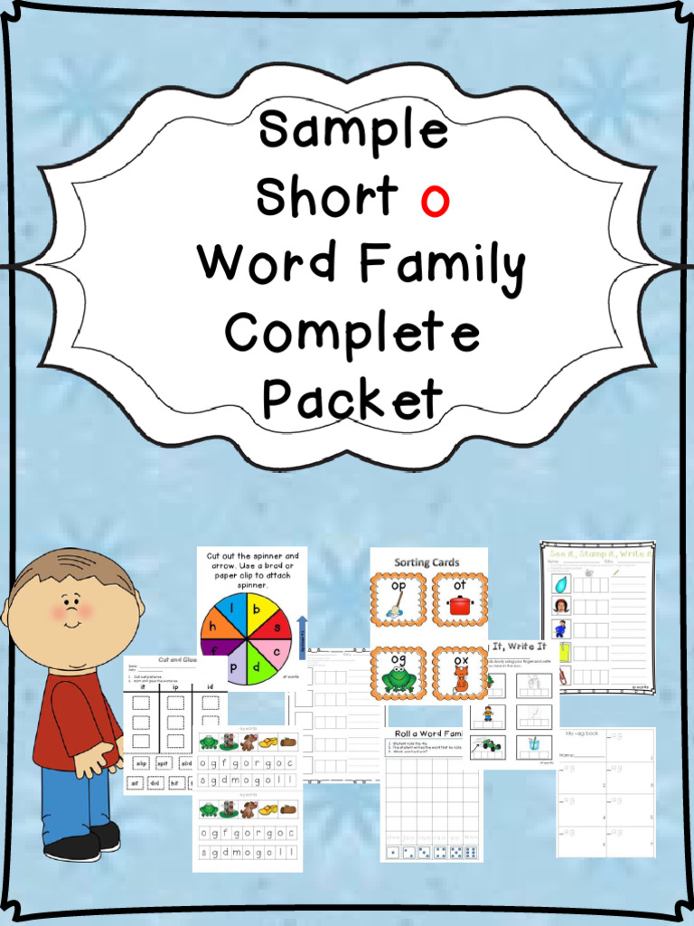 SampleShortoWordFamilyCentersBundleCVCBingoSpinnerSortingMORE-1 | PDF ...