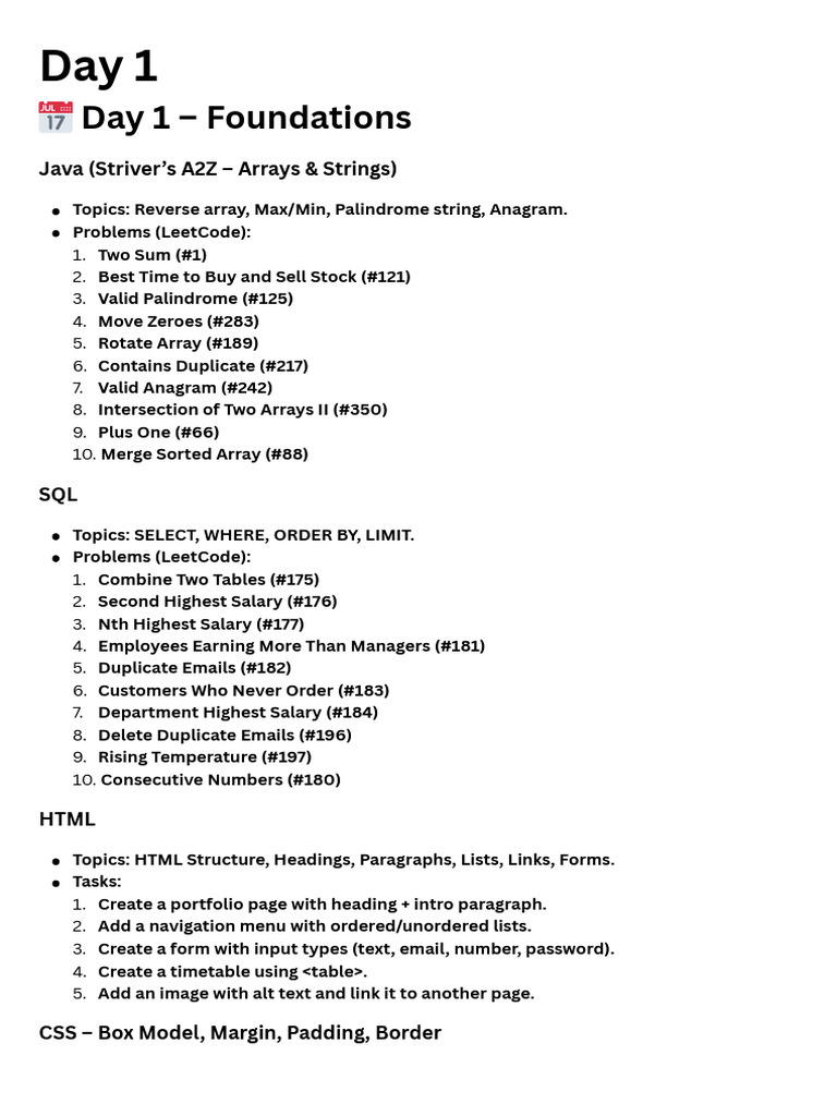 Day 1 ? Day 1 – Foundations-1 | PDF | Document Object Model | Page Layout
