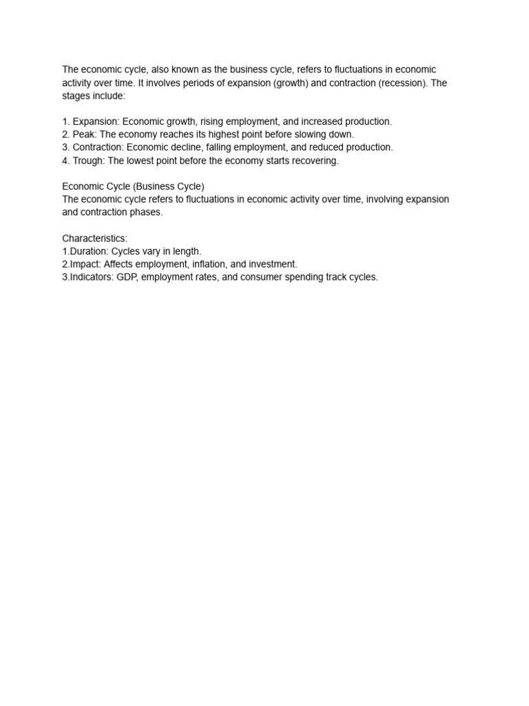 Economic Cycles | PDF
