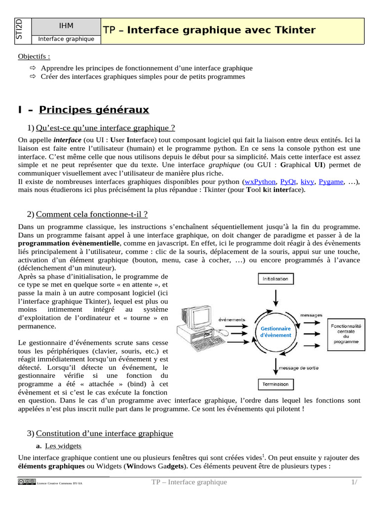 Ressouces IHM | PDF | Interface graphique | Python (Langage de ...