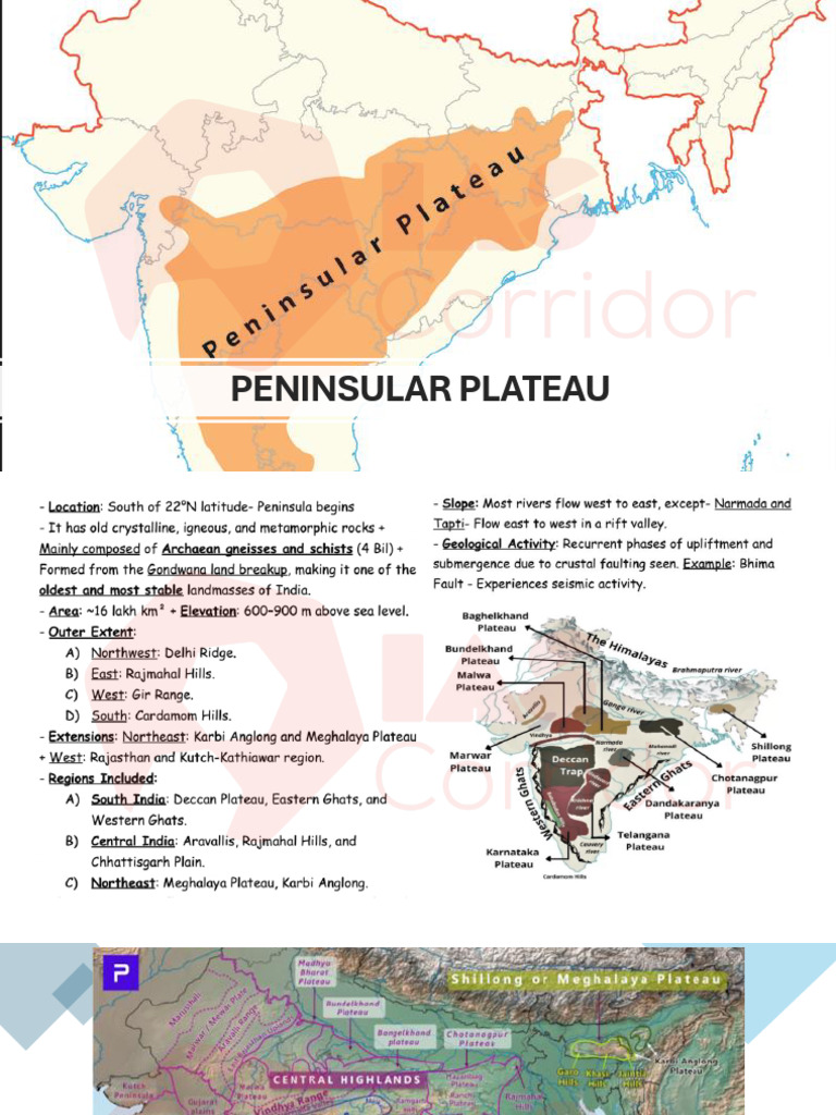 Lecture 38 - Peninsular Plateau | PDF