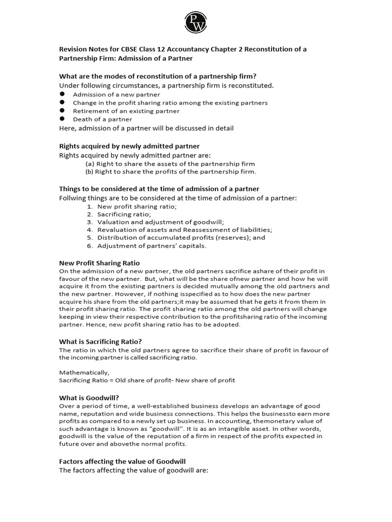Reconstitution of a Firm | PDF | Goodwill (Accounting) | Debits And Credits