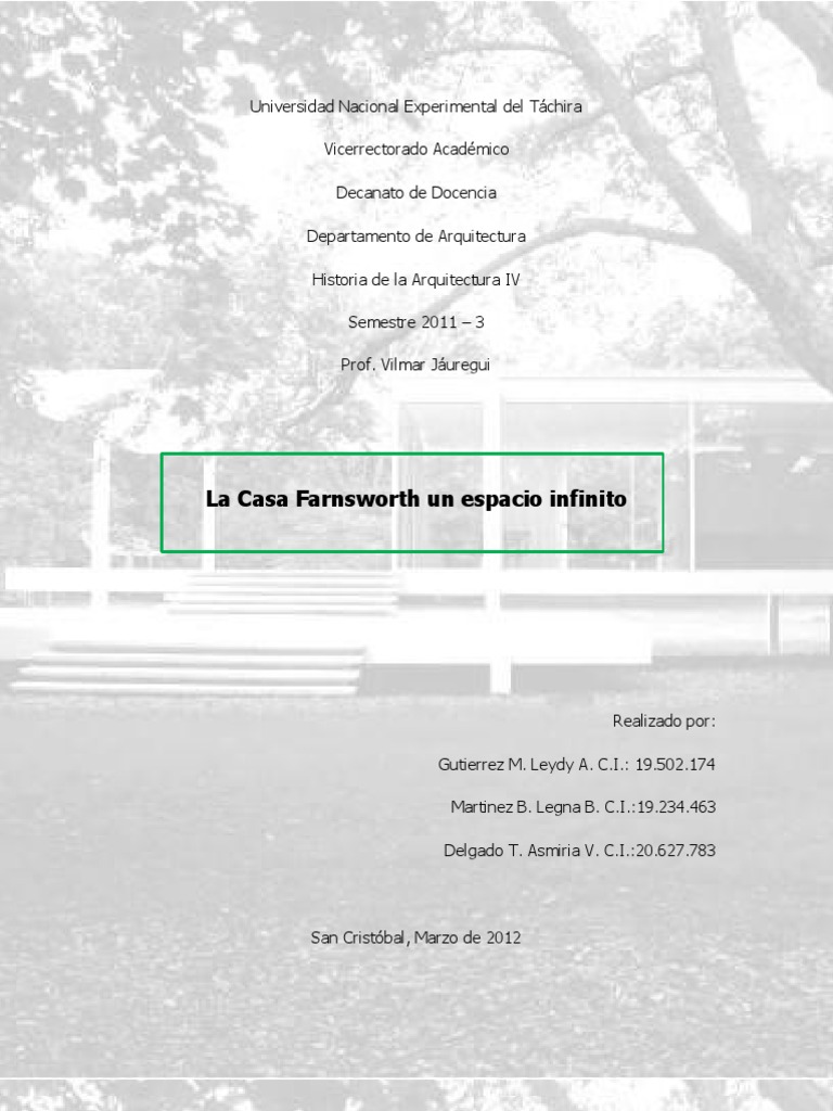 Casa Farnsworth Final | PDF | Naturaleza | Science