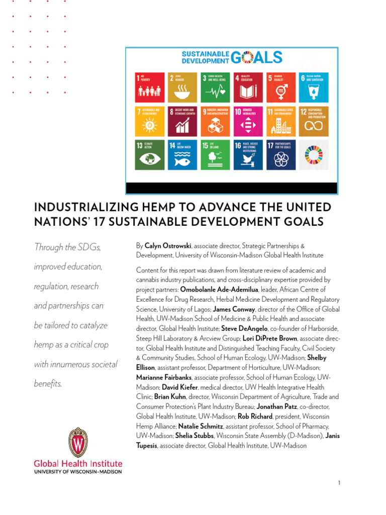 Industrializing Hemp To Advance The United Nations' 17 Sustainable ...