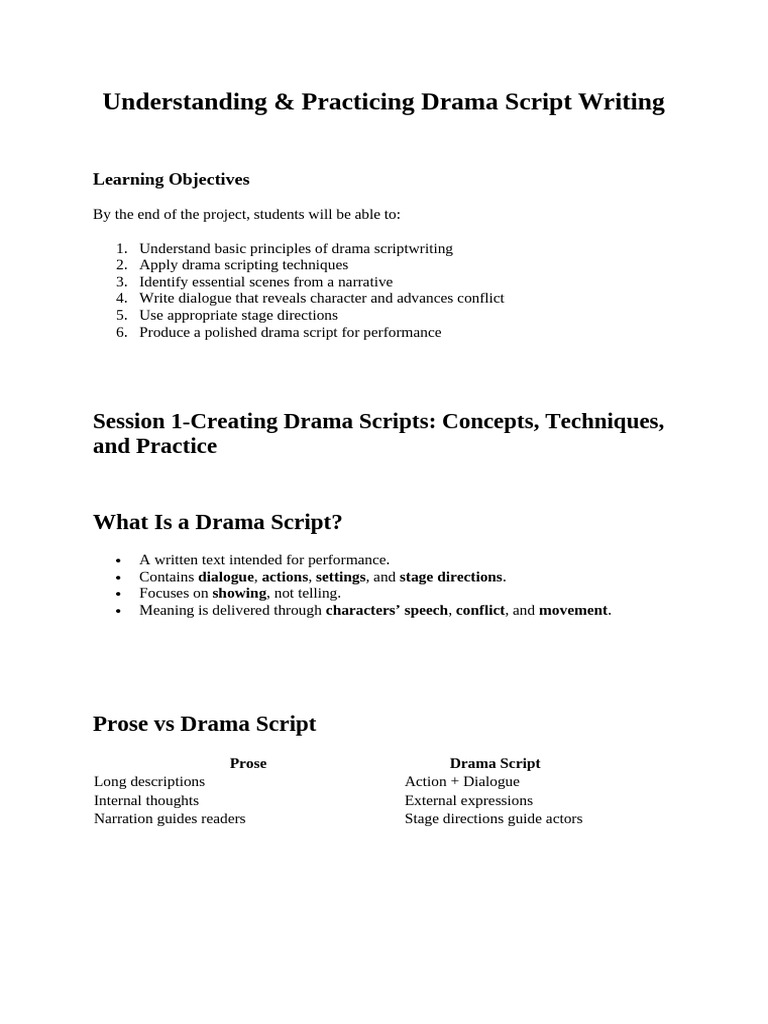 CLW - Drama Script - Concepts & Practice | PDF | Screenwriting | Human ...