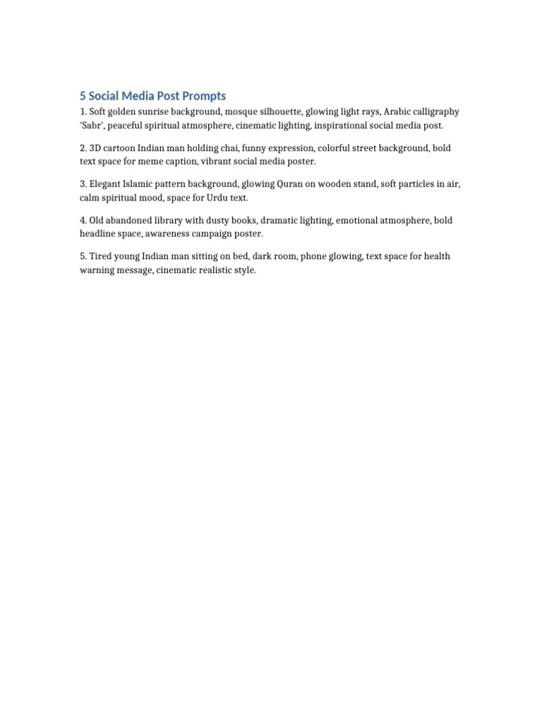 5 Post Prompts | PDF