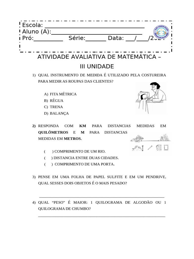 Prova de Matemática 3 Ano - Final | PDF