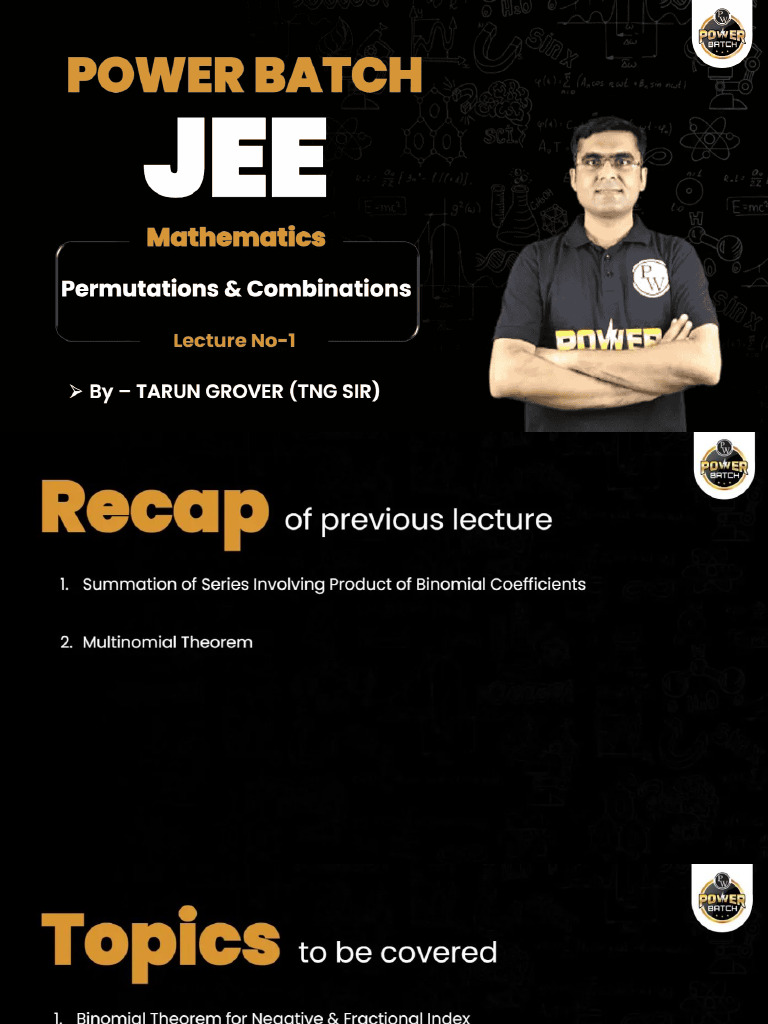 Permutations and Combinations 01 _ Class Notes | PDF