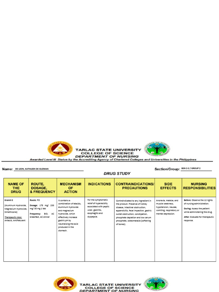 Ncp&Drugstudy | PDF | Digestive Diseases | Symptoms And Signs