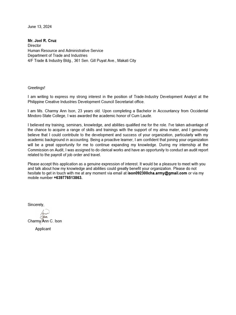 Letter of Intent | PDF