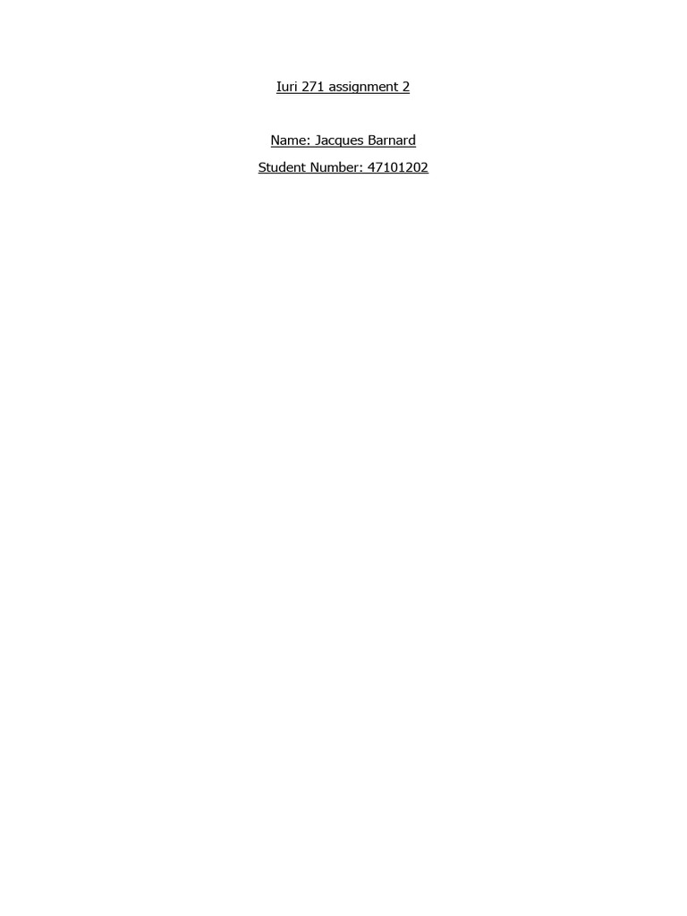 IURI 271 Assignment 2 PDF | PDF | Criminal Procedure In South Africa ...
