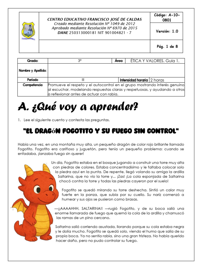Guía Ética Tercer Periodo Grado Tercero | PDF | Las emociones