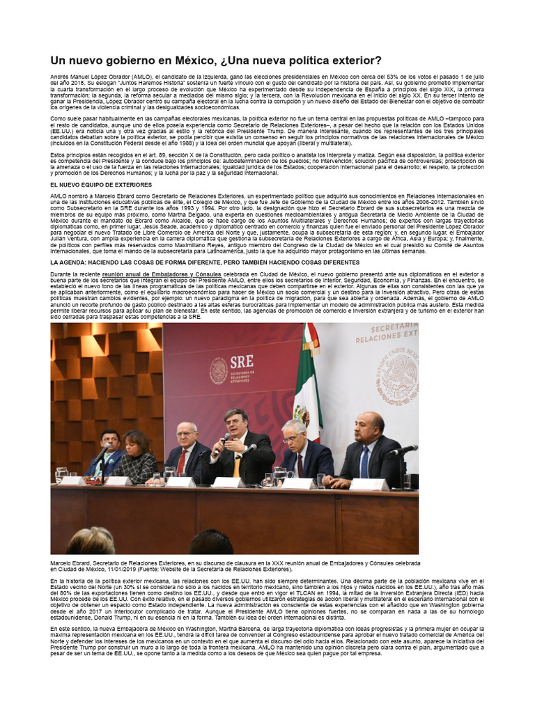 Un Nuevo Gobierno en Mexico Una Nueva Po | PDF | México | Unión Europea