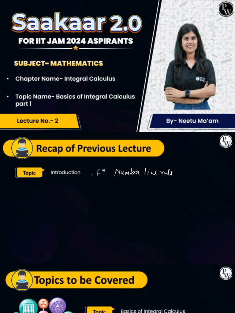 Integral Calculus 02 - Class Notes - Saakaar 2.0 Batch For IIT JAM 2024 ...