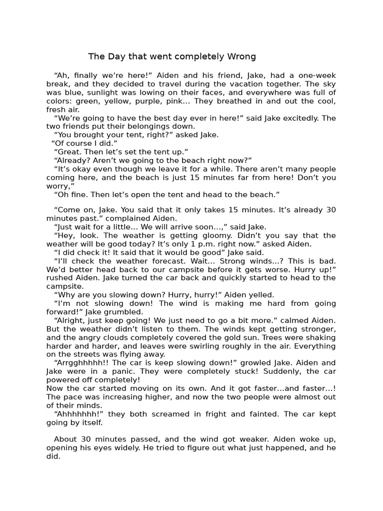 The Day That Went Completely Wrong PDF