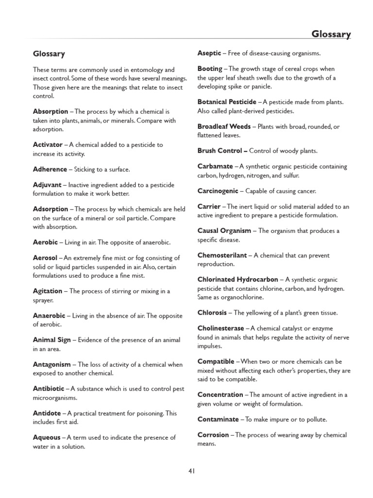 Glossary | PDF | Pesticide | Pest (Organism)