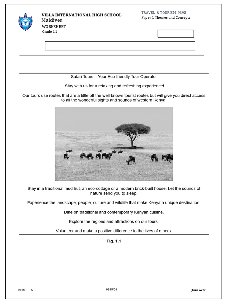 3) TT Practice Worksheet No-2 | PDF | Tourism | Recreation