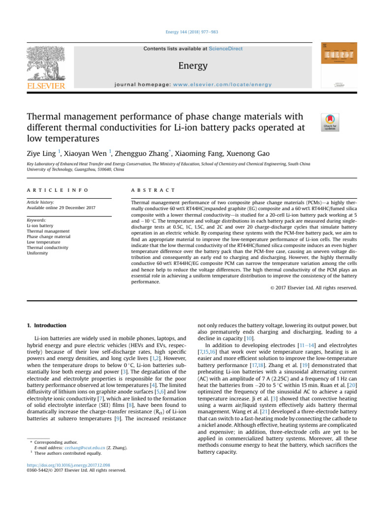 (I) Thermal Management Performance of Phase Change Materials With | PDF ...