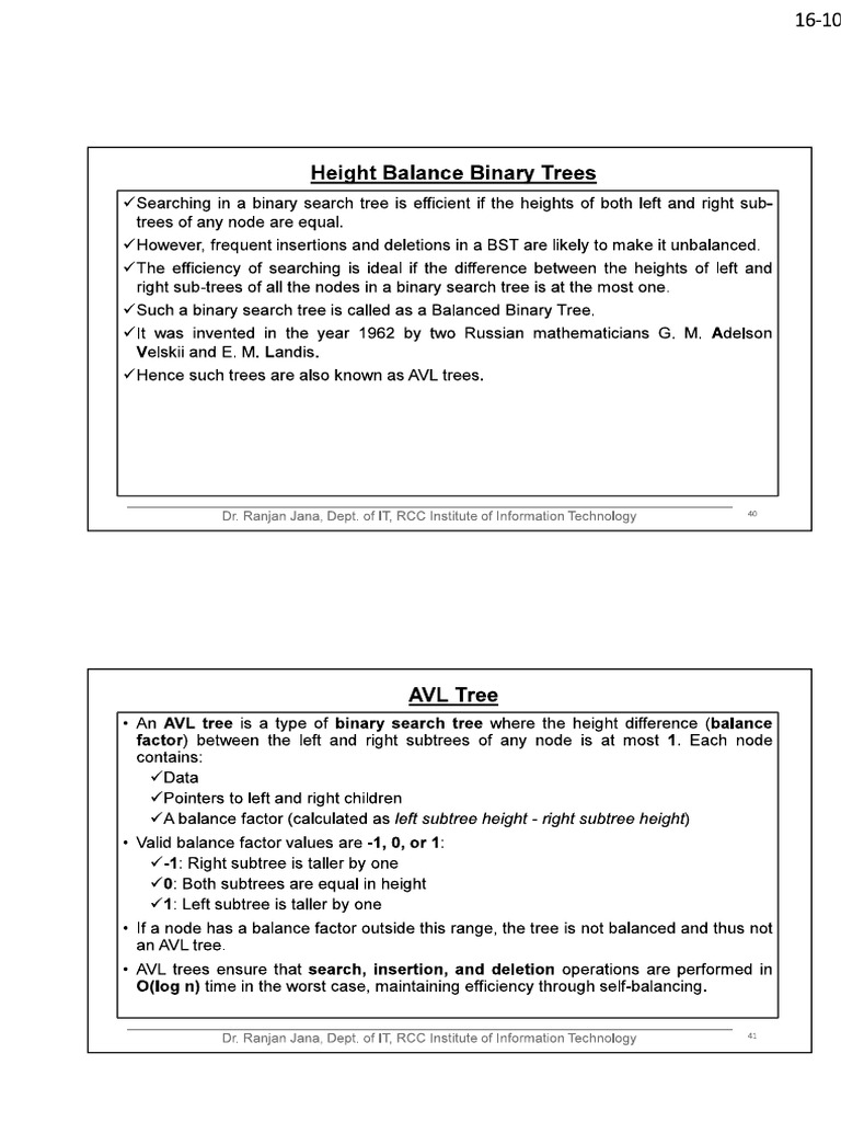 Class Notes (Day 17 AVL Tree) | PDF