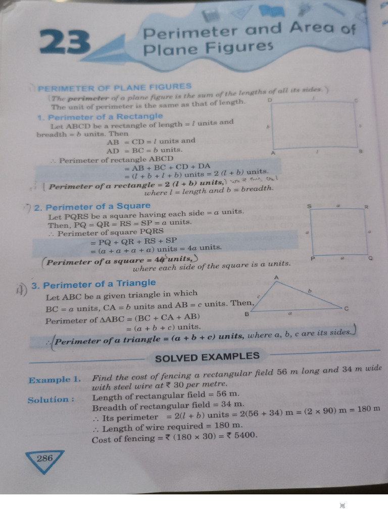 CH 23-Perimeter and Area of PL | PDF