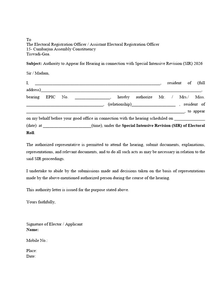 Authority Letter | PDF